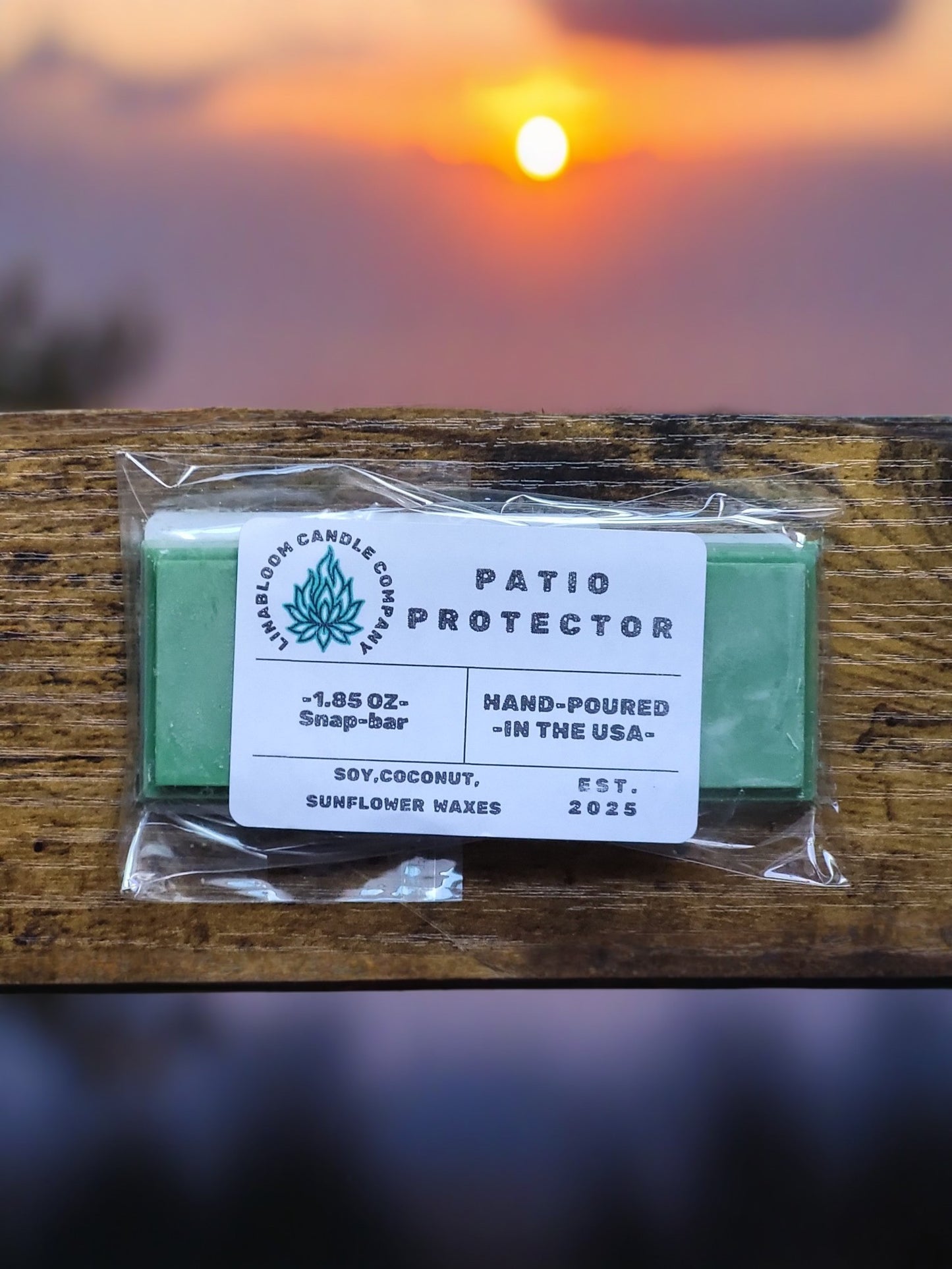 Patio Protector 1.85oz snap-bar wax melt by LinaBloom — citronella and lemongrass