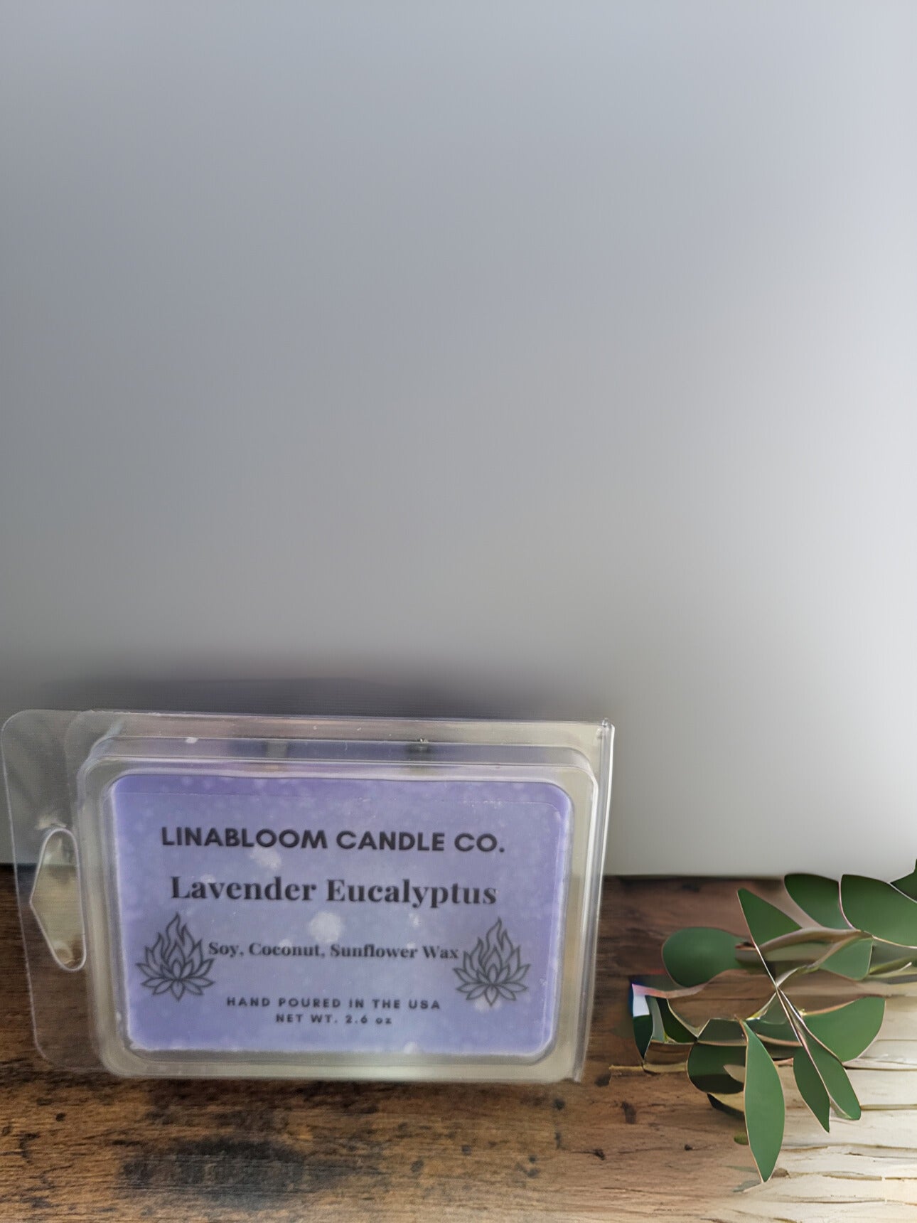 Lavender Eucalyptus 2.6oz clamshell wax melt by LinaBloom — eucalyptus and lavender