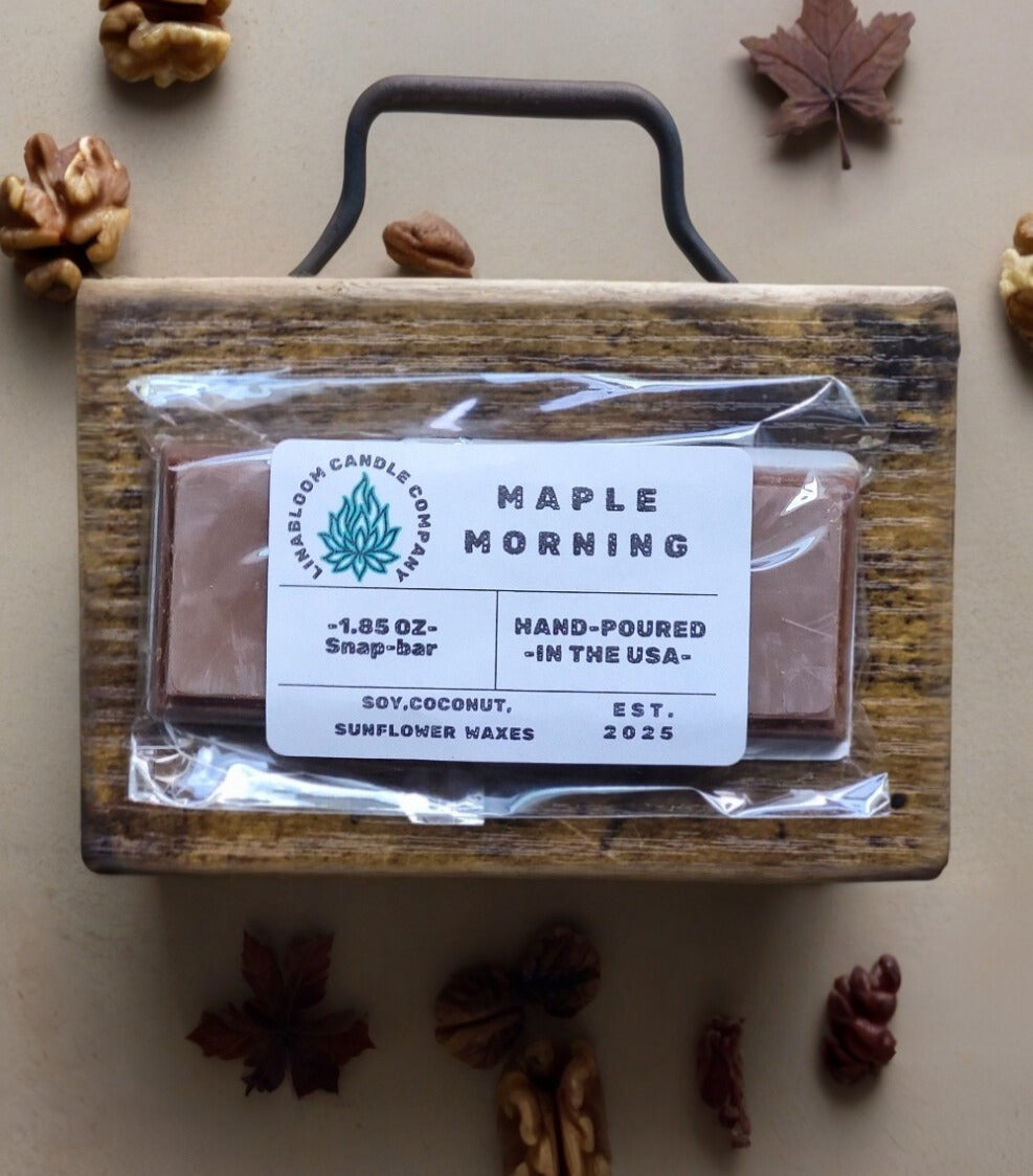 Maple Mornings 1.85oz snap-bar wax melt by LinaBloom — maple syrup and brown butter