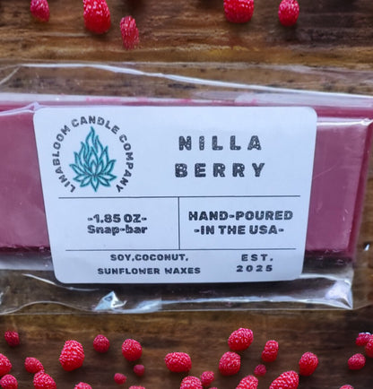 Nilla Berry 1.85oz snap-bar wax melt by LinaBloom — wild berry and vanilla