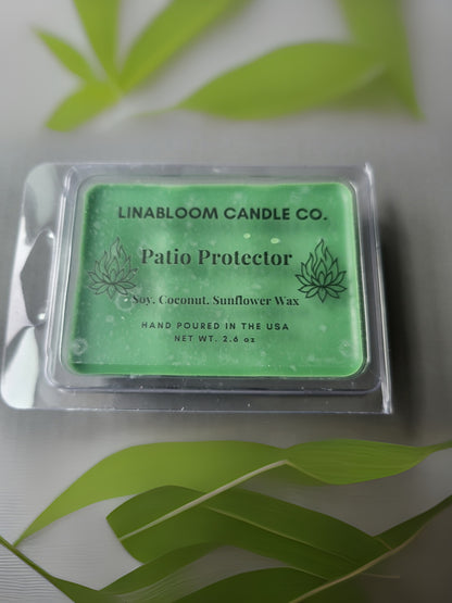 Patio Protector 2.6oz clamshell wax melt by LinaBloom — citronella and lemongrass