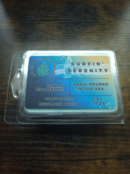 Surfin' Serenity 2.6oz clamshell wax melt by LinaBloom — coconut milk and sea salt